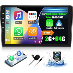 2G + 64G CAMECHO Android 13 auto radio priekš Opel Astra H/Zafira B/Corse C D ar navigāciju Carplay Android Car, 9 collu ekrāns Double DIN auto radio ar Bluetooth RDS/FM MirrorLink + atpakaļgaitas kamera