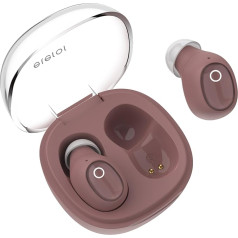 eleror T1 bezvadu austiņas mazām ausīm, Mini Bluetooth Antique Rose ausu aizbāžņi vīriešiem un sievietēm, maza kanāla austiņas ar mikrofonu, kristāla dizains, izturīgas pret sviedriem, ilgs akumulatora darbības laiks un