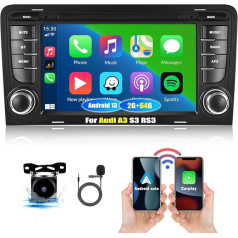 CAMECHO 2+64G Android 13 auto radio ar navigāciju Bezvadu Carplay Android automašīnai Audi A3 S3 RS3 8P 8V 2003-2012, 7 collu ekrāns Auto radio ar Bluetooth WiFi WiFi FM/RDS Hi-Fi SWC MIC aizmugures skata kamera