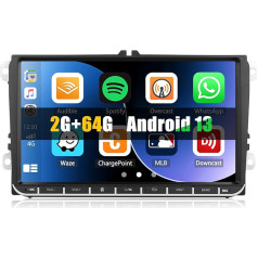 [2+64G] SIXWIN Android 13 auto radio VW Golf 5 Golf 6 Skoda Polo Passat Tiguan Touran ar Carplay/Android Car/Mirrorlink, 9 collu kapacitīvais skārienjūtīgais skārienjūtīgais ekrāns ar WiFi GPS FM Bluetooth