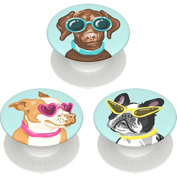 PopSockets PopMinis - pagarināma pamatne un rokturis viedtālruņiem un planšetdatoriem - Posh Pups (3 gabaliņu iepakojums)