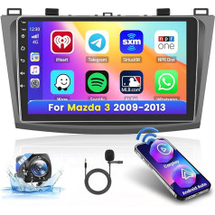 [2G + 64G] Hikity Auto radio navigācija Mazda 3 2009-2013 Android 13 Wireless Carplay 9 collu ekrāns Radio ar Android auto GPS WiFi atpakaļgaitas kamera FM RDS DSP SWC Bluetooth MIC