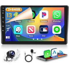 2GB + 64GB Android 13 Auto radio Fiat Panda 2003-2012 Radio Bezvadu CarPlay Android auto Bluetooth brīvroku komplekts 9 collu ekrāns Auto radio ar navigācijas atpakaļgaitas kameru WiFi FM RDS SWC