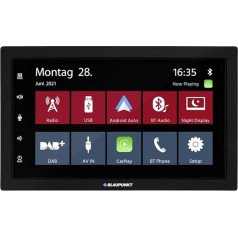 Blaupunkt Mannheim 600 DAB, 2-DIN auto multimediji, 7 collu skārienjūtīgais ekrāns, CarPlay, Android Car, DAB+, Bluetooth, brīvroku sistēma, USB, ieeja atpakaļgaitas kamera, ekvalaizeris, 180 Watt