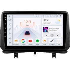 hizpo Android 12 Auto radio Renault Clio 3 2005-2014, 8-core 4G+32G GPS navigācija 9 collu QLED skārienjūtīgais ekrāns ar Wireless CarPlay Android Car Bluetooth WiFi 4G LTE DSP Mirror Link FM/AM