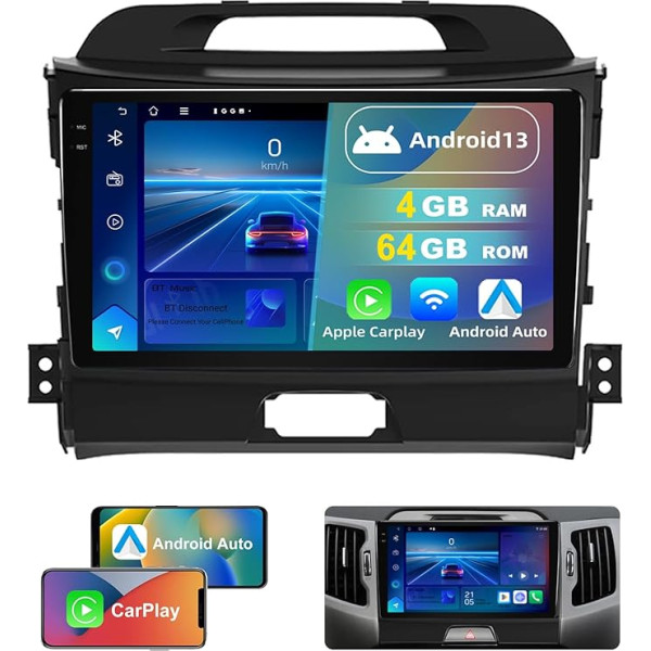 Dvrmedia Auto Radio 4GB + 64GB Android 13 priekš KIA Sportage 3 2010-2016 9