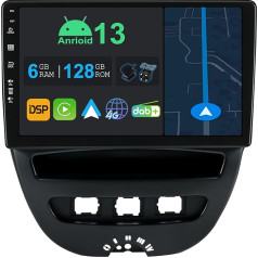 YUNTX 10,1 collu Android 13 auto radio ar satelītnavigāciju Peugeot 107 Toyota Aygo Citroen C1 2005-2014 | Octa Core | 6GB 128GB | Iebūvēts 4G LTE | CarPlay & Android Car | DSP | DAB | QLED | Dual Band WiFi