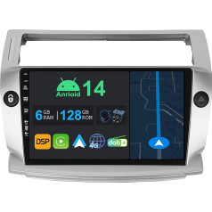 YUNTX 9 collu Android 13 auto radio ar satelītnavigāciju Citroen C4/C-Quatre/C-Triomphe 2004-2012 | Octa Core | 6GB 128GB | Iebūvēts 4G LTE | CarPlay un Android Car | DSP | DAB | QLED | Dual Band WiFi