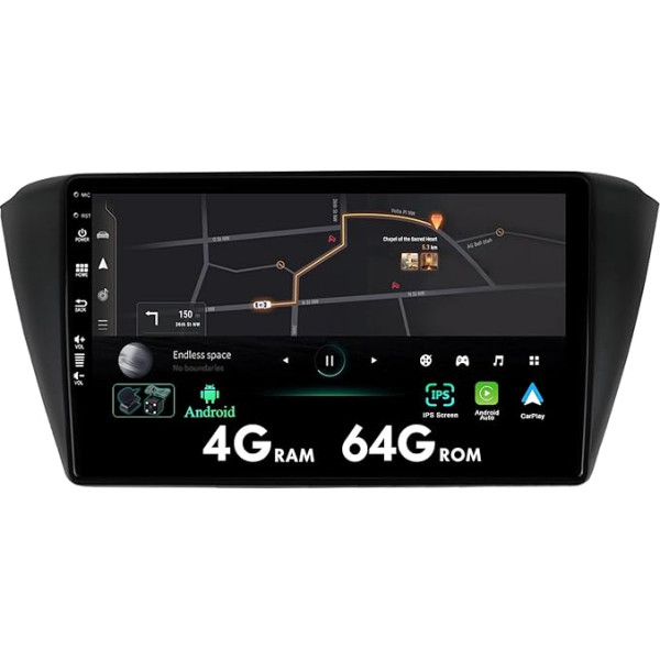 MISONDA 4G+64GB Double Din Android auto radio GPS navigācija/Bluetooth Carplay/DSP/Android Car/WiFi/RDS/FM/DAB/Steering Wheel Control/MirrorLink 9