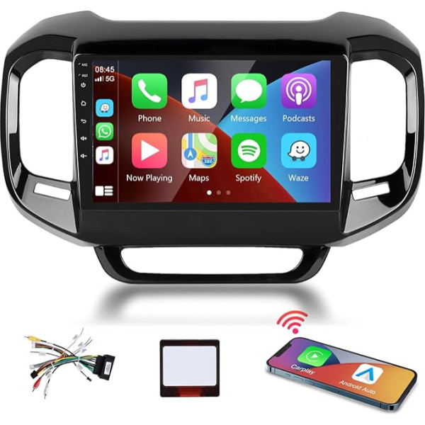 Podofo Carplay auto radio Fiat Toro 2016-2019, 9 collu skārienjūtīgais ekrāns, auto radio 2G + 64G ar bezvadu Carplay Android Car, Bluetooth/GPS/WiFi/FM/RDS/SWC/HiFi/USB+atgriešanas kamera