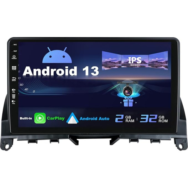 SXAUTO Android 13 IPS auto radio priekš Benz W204 S204 C klases C180 C200 C220 (2006-2011) - Iebūvēts CarPlay / Android Car - Bez atpakaļskata kameras - 2G + 32G - Vadāms no stūres DAB Fast-Boot 2 DIN 9