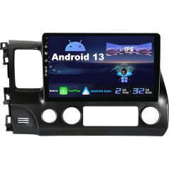 SXAUTO Android 12 IPS auto radio Honda Civic (2006-2011) - Iebūvēts CarPlay / Android Car - Bez atpakaļgaitas kameras - 2G + 32G - Vadāms no stūres DAB Fast-Boot WiFi Split Screen - 2 DIN 10.1