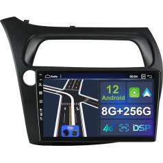 8G+256G Android 12 Auto Stereo Honda Civic/Hatchback 2006-2011 - Bezmaksas aizmugurējā skata kamera - 9 collas - Atbalsta GPS/DAB/Stūres rata vadību/WiFi/BT/Mirrorlink/Carplay/360 kamera