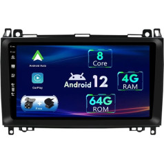 9 collu IPS Android 12 autoradio Mercedes Benz A B klasei/Vito/Viano/Sprinter/W906/W169/W245-4G+64G - GPS Caméra Arrière GRATUITES - Soutien DAB/Commande au Volant / 4G / WiFi / BT5.0 / DSP /