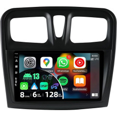 BXLIYER - [6G+128G] - Android 12 IPS auto radio piemērots Renault Logan 2/Sandero 2/Symbol (2014-2019) - Wireless CarPlay/Android Car/DSP - kamera un mikrofons - 9 collu 2 DIN - DAB SWC Fast Boot 360 kamera