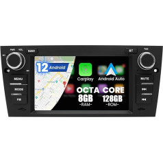 Kymmtun Android 12 auto radio BMW E90 E91 E92 E93 7 collu skārienjūtīgajam ekrānam (8GB+128GB) Bezvadu Carplay GPS/4G, Wi-Fi/USB/FM/AM/DSP/SD/Bluetooth brīvroku - vadība no stūres rata