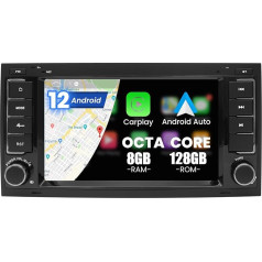 Kymmtun Android 12 auto radio Volkswagen Touareg/Transporter T5 2004 2005 2006 2007 2011 7 collu (8GB+128GB) bezvadu Carplay ar 4G + WiFi GPS USB Bluetooth Bluetooth Android auto stūres vadības pults