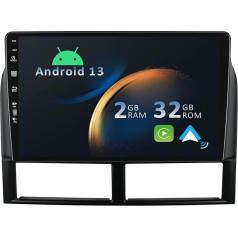 YUNTX Android 12 Auto radio Jeep Grand Cherokee (1996-2005) 2 Din [Iebūvēts bezvadu CarPlay/Android Car/GPS] IPS 2.5D 9 collu bezmaksas kamera DAB/Radio stūres vadības/WiFi/USB/Mirror Link/4G