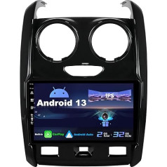 SXAUTO Android 13 IPS auto radio piemērots Renault Duster (2015-2017) - iebūvēts Carplay/Android Car - atpakaļgaitas kamera - 2G + 32G - vadība no stūres WiFi DAB Fast Boot 4G BT - 2 DIN 9