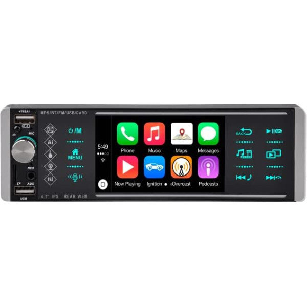 GOFORJUMP 4 collu viendimensiju auto stereo Bluetooth autoradio ar tālvadības pulti, skārienekrāna skārienekrāna autoradio atbalsts FM/Mirror Link/SWC/USB//AUX-in