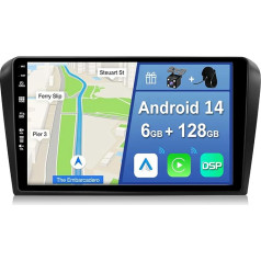 YUNTX [6GB+128GB] Android 12 2 Din Auto Radio priekš Mazda 3 (2004-2012) [Iebūvēta bezvadu CarPlay/Android Car/DSP/GPS] Aizmugures skata kamera+MIC-DAB/IPS/Stūres kontrole/MirrorLink WiFi. USB/4G/360 kamera