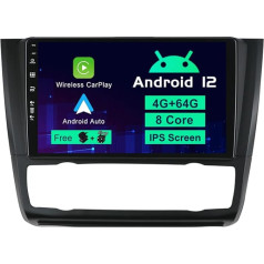 SXAUTO Android 13 IPS auto radio piemērots BMW 1. sērijas E81 E82 E87 E88 (2004-2012) - iebūvēts bezvadu Carplay/Android Car/DSP - kamera + MIC - 4G + 64G - DAB SWC WiFi 360 kamera AHD - 2 DIN 9 collu