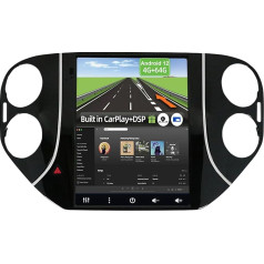 YUNTX Android 12 auto radio VW Tiguan 2010-2016-4G+64G [Iebūvēts CarPlay/Android Car/DSP/GPS] - Kameras atbalsts DAB/Radio vadība/360 kamera/GPS/2 DIN/USB