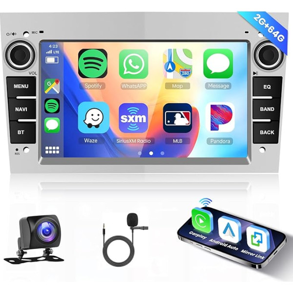 2G + 64G bezvadu Carplay Android 13 auto radio 2 DIN Opel Astra Antara Vectra Corsa Zafira Meriva Vivara Vivaro