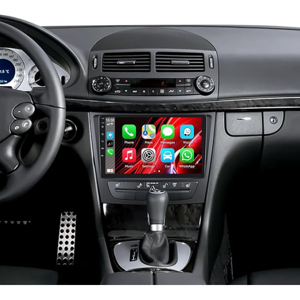 [2+64G] SIXWIN Android 13 auto radio Mercedes Benz E-W211 E320 E500 E500 E350 CLS-W219 ar Carplay/Android Auto/Mirrorlink, 9 collu kapacitīvais skārienjūtīgais skārienjūtīgais ekrāns atbalsta WiFi/GPS/FM/Bluetooth + AHD kamera