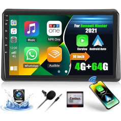 4G + 64G CAMECHO Android 13 auto radio priekš Renault Master 2021 ar navigāciju Carplay Android Car, 10 collas