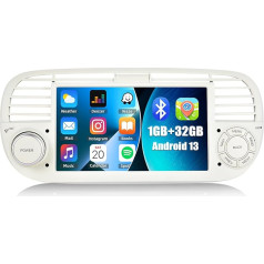 CAMECHO Android 13 Navigācijas auto radio Fiat 500 2007-2015.7 Inch HD Touchscreen Bluetooth Radio 1+32G ar atpakaļgaitas kameru GPS WiFi FM Mirror Link + Canbus SWC ārējais mikrofons