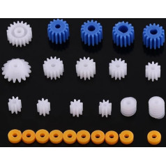 26 gabali Plastmasas zobratu vārpstas vārpstas vārpsta Mini zobrats 2 mm/2,3 mm/3 mm/3,17 mm/4 mm lidmašīnas modelim DIY robotu zobratu komplekts