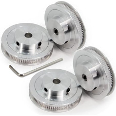 Yeebyee Pack of 4 2GT Pulley 80 Teeth 8 mm Bore 80T Timing Belt Pulley Synchronous Wheel Aluminium for Width 6 mm Belt 3D Printer Parts