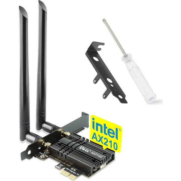 Ubit WLAN karte, Intel trīsjoslu līdz 5400 Mbit/s WLAN karte ar Bluetooth 5.2 6GHz / 5GHz / 2.4GHz PCIe, MU-MIMO, OFDMA, ļoti zema aizture, atbalsts Win10 / 11