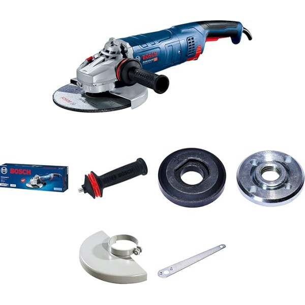 Bosch Professional Winkelschleifer GWS 24-230 JZ (2.400 Watt, inkl. Zweilochschlüssel, Aufnahmeflansch, Spannmutter, Abdeckschutz, Zusatzhandgriff)