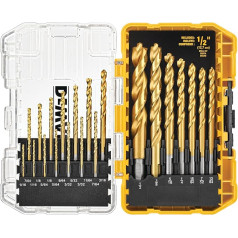 DEWALT (DW1361) Titan-Nitrid-beschichtetes Bohrer-Set, Pilotspitze, 21-teilig