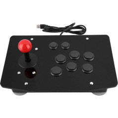 ciciglow Arcade Rocker Game Joystick, Arcade Game Controller, 3D kartes tipa pogas, ar ugunsdrošu paneli, 8 pogas, spēļu vadības rokturis, PC Arcade Fight Stick