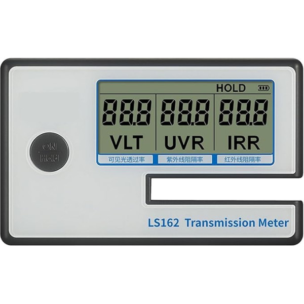 UV-Messgerät 162 Fensterfolien-Transmissionsmessgerät, 162A Tönungsmessgerät for UV-Infrarot-Blockierungsrate und Durchlässigkeit for sichtbares Licht Schnelle Messgeschwindigkeit(162)