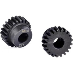 InDmar Motor Pinion, Gear, 2 Pieces Motor Pinion, M0.6 17T-28T Metal Pinion Motor Gear Set 5 mm Bore Motor Parts Transmission Steel Pinion Model Car Accessories for Truck Cars (Color : 0.6m 19t)