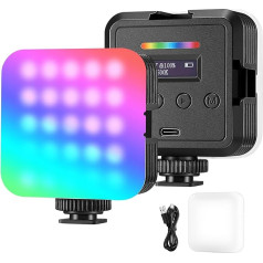 NEEWER Magnētiskā RGB video gaisma, 360° pilnkrāsu RGB61 LED kameras gaisma ar 3 aukstās kurpes stiprinājumiem/CRI 97+/20 skatuves režīmi/2500K-8500K/2000mAh uzlādējams portatīvs portatīvs foto selfiju apgaismojums