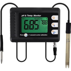 Profesionāls pH un temperatūras mērītājs ar ATC un automātiskās kalibrēšanas funkciju, ūdens testera mērījumi akvārija hidroponikai