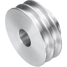 sourcing map V tipa trīšu 18mm Bore 60mm OD Double Groove alumīnija sakausējuma alumīnija motora vārpstas urbis 6mm PU formas josta