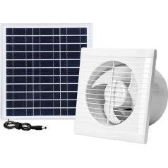 CWOQOCW 20 W Solarpanel-betriebener Abluftventilator, Solarpanel-Ventilator-Set, Fensterauspuff, effiziente Belüftung für kleine Hühnerställe, Gewächshaus (15,2 cm - 20 W)