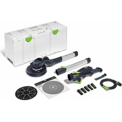 Festool garenzāģu slīpmašīna LHS 2 225 EQI-Plus Planex (ar pagarinātāju, šļūtenes skavu, Velcro savienotāju, 5 gab. iepakojumā, granāta P180, strāvas kabelis, slīpēšanas diska diametrs 220 mm, ieskaitot saskarnes paliktni), in