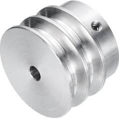 sourcing map V tipa skriemelis 6mm Bore 40mm OD Double Groove alumīnija sakausējuma alumīnija motora vārpstas urbis 6mm PU formas josta