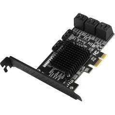 PUSOKEI PCI-E līdz SATA 3.0 karte, 8 portu SATA3.0 interfeisa paplašināšanas karte, atbalsta 6,0 Gbps / 3,0 Gbps / 1,5 Gbps PCI-E līdz SATA3.0 karti