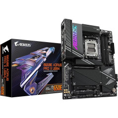 GIGABYTE B650E AORUS PRO X USB4 pamatplate - Atbalsta AMD AM5 CPU, 16+2+2+2 Digital VRM, līdz 8000MHz DDR5 (OC), 4xPCIe 5.0 M2, Wi-Fi 7, 2.5GbE LAN, USB 3.2 Gen 2 2x2