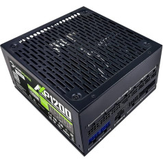 Gamepower AXP1200 PCIE5 barošanas bloks, ES kontaktdakša, 1200 W, 80 Plus Platinum sertifikāts, pilnībā modulārs ATX 3.0, atbalsta PCIe 5.0 GPU, japāņu kondensatori, kluss, mazāk karstuma, plakans kabelis