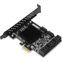 VBESTLIFE PCI-E to SATA 3.0 karte, PCI-E to SATA3.0 kontroliera paplašināšanas karte, 8 portu SATA 3.0 interfeisa paplašināšanas karte, saderīga ar SATA6G, 3G, 1,5G cietajiem diskiem