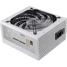 Mars Gaming MPB650, PC ATX 650W Power Supply, 80Plus Bronze 230V, 140 mm FDB Fan with AI-RPM Silent Technology, 90% Efficiency, White